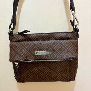Liz Claiborne Brown Patterned Crossbody Bag